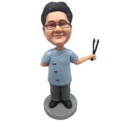 (image for) Male Dentist With Tooth Custom Bobblehead Gift