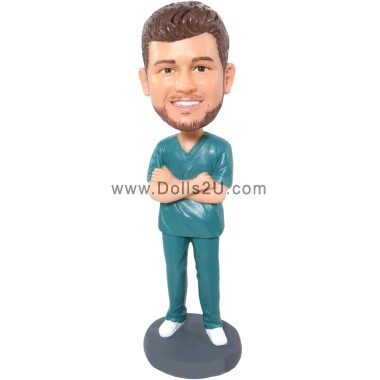  Personalized Bobblehead Male Nurse Graduation Gift Item:13015