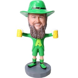 (image for) Personalized Bobblehead St. Patrick's Day Irish Leprechaun Mantle Mates Figure From Your Pictures