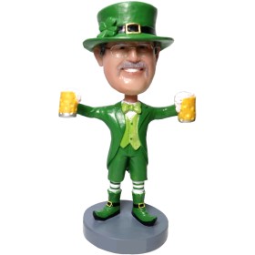 (image for) Personalized Bobblehead St. Patrick's Day Irish Leprechaun Mantle Mates Figure From Your Pictures