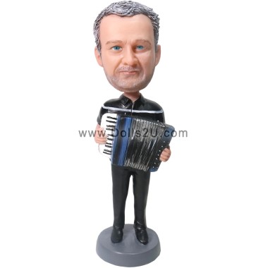  Male Accordion Player Custom Accordionist Bobblehead Item:48770