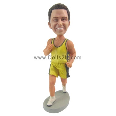 Custom Male Marathon Runner Athlete Bobblehead