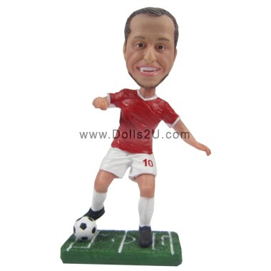  Custom Soccer Player Dribbling Bobblehead Item:13738