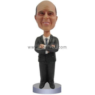  Custom Businessman With Arms Crossed Bobblehead Item:13603