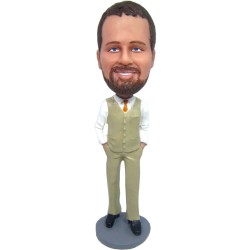 (image for) custom bobbleheads groomsmen with tie and vest