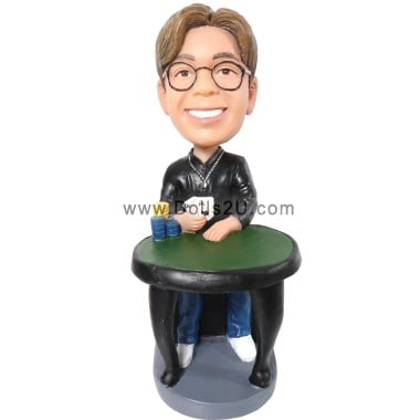  Custom Male Poker Player Bobblehead Item:124564