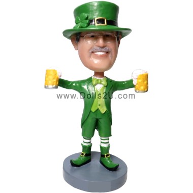  Personalized Bobblehead St. Patrick's Day Irish Leprechaun Mantle Mates Figure From Your Pictures