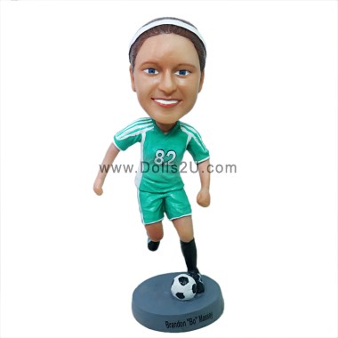 (image for) Female Soccer Player Dribbling Bobblehead