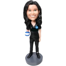 (image for) Personalized Bobblehead Female Dentist With Dentures - Dentist Gift Ideas