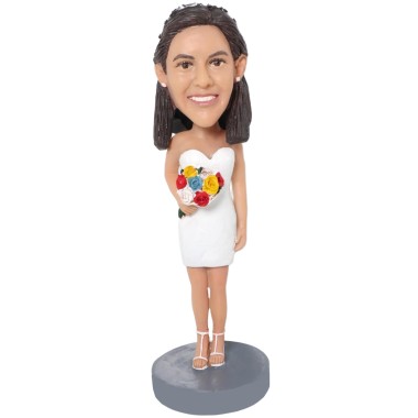 (image for) Mother’s Day Gifts Custom Female Bobblehead Holding Flowers