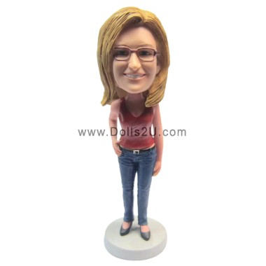 Custom Female Bobblehead With One Hand On The Hip
