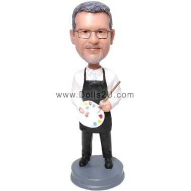  Custom Male Oil Painting Artist Bobblehead Item:723178