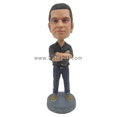  Custom Male With Arms Crossed Bobblehead Item:52222