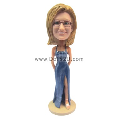  Custom Woman In Evening Dress Bobblehead Item:52318