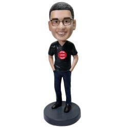 (image for) Male in t-shirt custom bobblehead