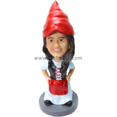 Custom Female Garden Gnome Bobblehead from Your Picture