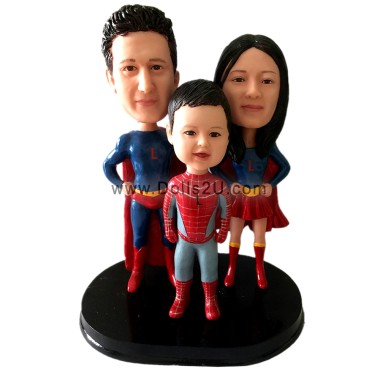 (image for) Personalized Super Hero Family Bobbleheads