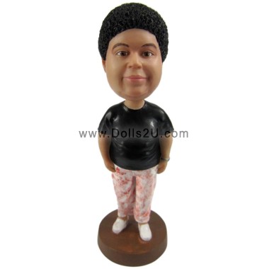 (image for) Mother's Day Gifts Female In T-shirt Custom Bobbleheads Figure