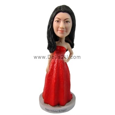  Custom Evening Dress Girl Bobblehead Item:1512719