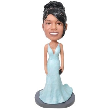 (image for) Custom Bobblehead Elegant Lady In Any Color Evening Dress