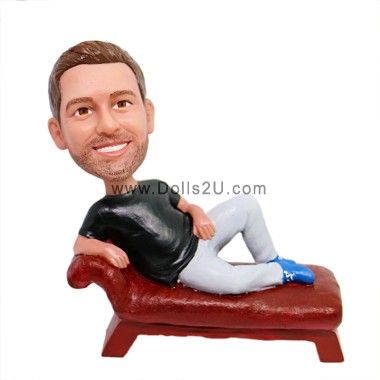 (image for) Custom Male Lying On Chaise Bobblehead