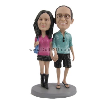 (image for) Custom Couple Bobbleheads Anniversary Gift