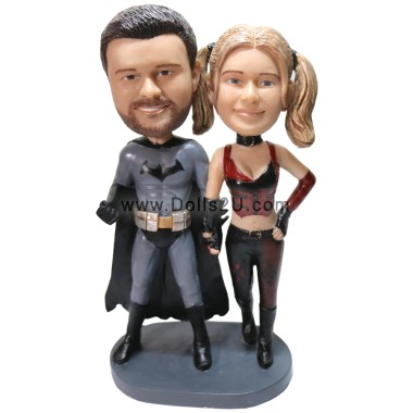 (image for) Custom Superhero Couple Bobbleheads