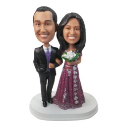(image for) Personalized Indian Couple Wedding Bobbleheads