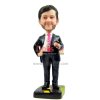 Boss In Suit Holding Mobile With Dollar Sign Necklace