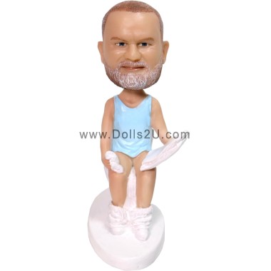 (image for) Custom Bobblehead Man on Toilet Reading Newspaper