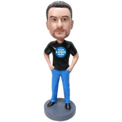 (image for) Cusom Bobblehead Casual Male in T-shirt Customized Bobbleheads