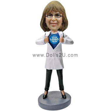 Personalized Female SuperHero Doctor Bobblehead