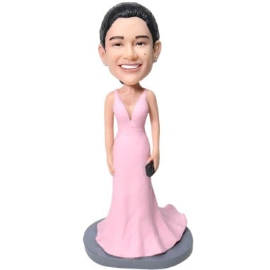 (image for) Custom Bobblehead Elegant Lady In Any Color Evening Dress