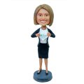 custom bobblehead businesswoman superhero transform gift for boss - put your logo on the chest