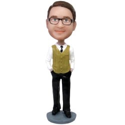  Custom Bobblehead Boss's Day Gifts Businessman With Tie And Vest