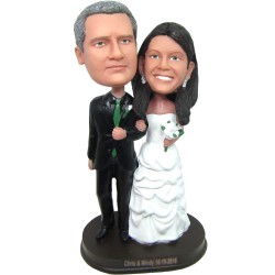 Custom bobbleheads couple classical wedding cake topper