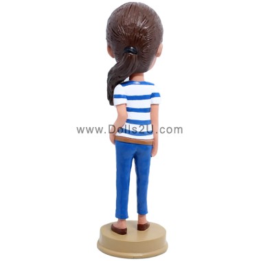 (image for) Casual Female In T-shirt And Blue Jeans