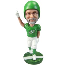 Custom Male American Football Player Bobblehead With Index Finger Up