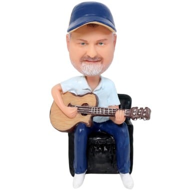 (image for) Custom Bobblehead Guitar Player Sitting On Sofa