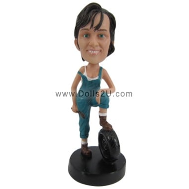 (image for) Custom Female Car Mechanic Bobblehead