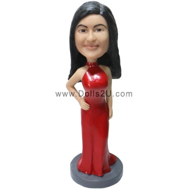 (image for) Lady In Evening Dress Custom Bobblehead Gift Item:38460