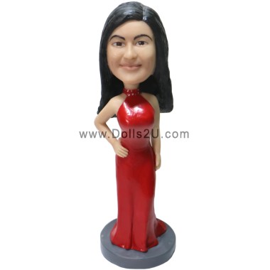 (image for) Lady In Evening Dress Custom Bobblehead Gift