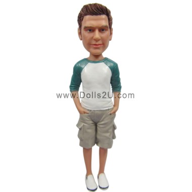 Custom Relaxed Male With Hands In Pockets Bobbleheads Gifts Sculpted from Your Photos