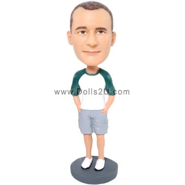  Custom Relaxed Male With Hands In Pockets Bobblehead Item:13555