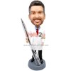 Personalized Male Doctor Bobblehead Pen Holder