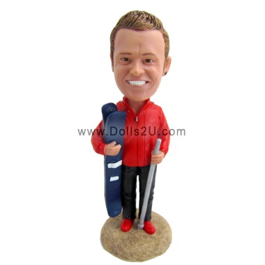 (image for) Custom Skier With Snowboarder Bobblehead