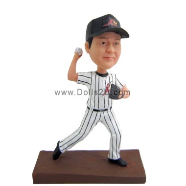 (image for) Custom Right Handed Baseball Pitcher Bobblehead