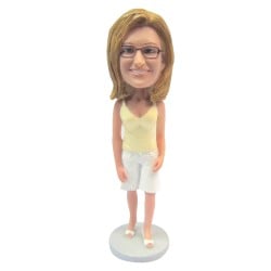  Custom Bobblehead Girl In Sleeveless Top And Short