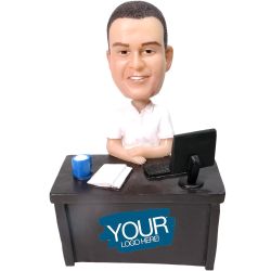 Male Boss in Polo Shirt Personalized Bobblehead Gift