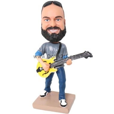 (image for) Custom Bobbleheads Male Bass Player Gifts for Guitarist